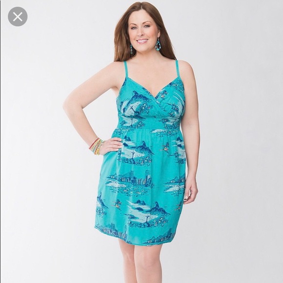 Turquoise Rio Print Sundress - Picture 1 of 7